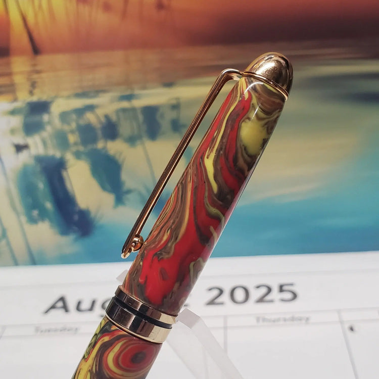 Handcrafted Pen with Groovy Colors Unique Pens By Randy