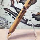 Ebony Wood Writing Pen: Southeast Asian With Gold Accents Unique Pens By Randy