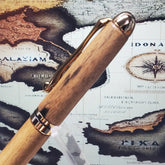 Ebony Wood Writing Pen: Southeast Asian With Gold Accents Unique Pens By Randy