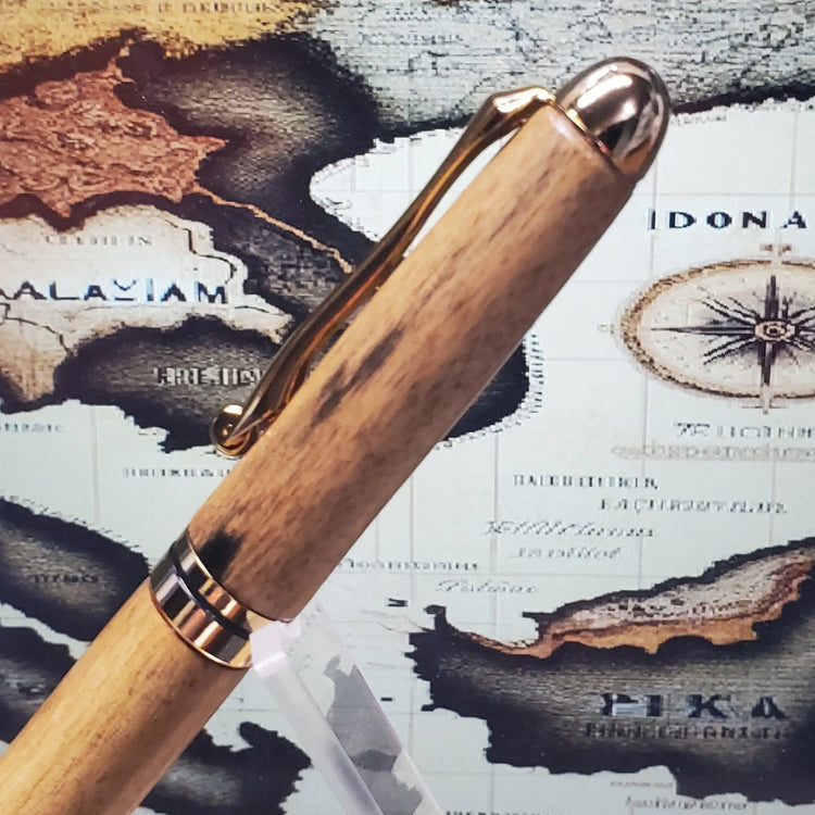 Ebony Wood Writing Pen: Southeast Asian With Gold Accents Unique Pens By Randy