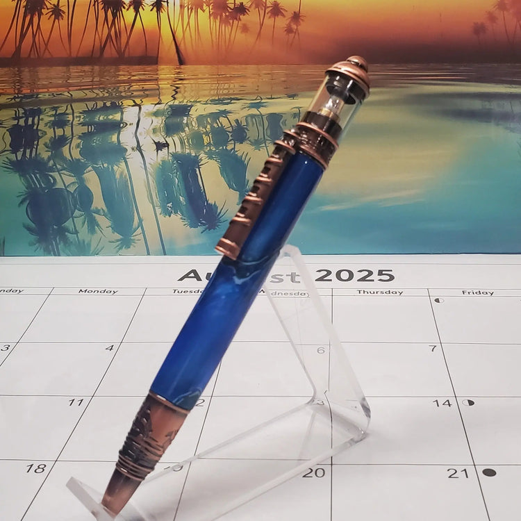 Lighthouse Pen With Blue and Copper  - A Unique Nautical Writing Instrument Unique Pens By Randy
