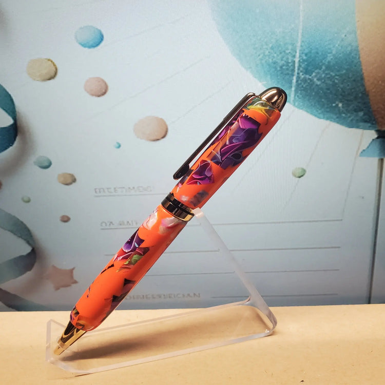 Ballpoint Pen Featuring Orange Confetti Unique Pens By Randy