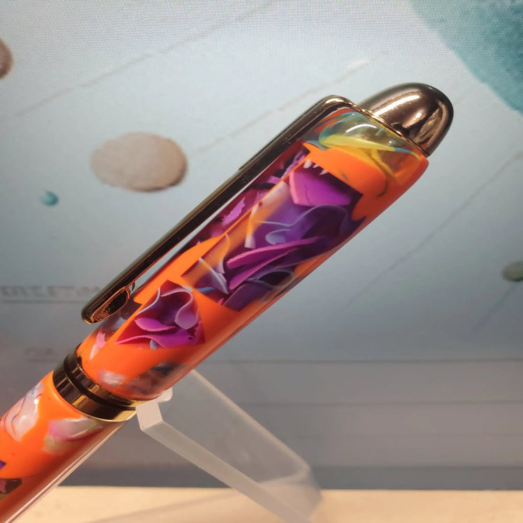 Ballpoint Pen Featuring Orange Confetti Unique Pens By Randy
